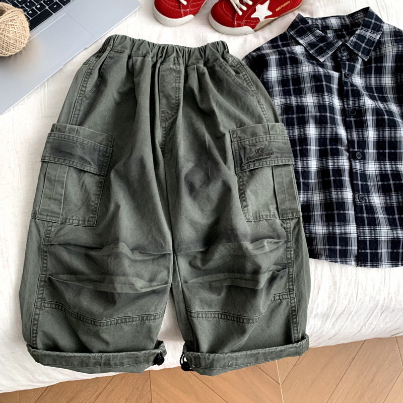 Male child laborer's spring and autumn casual pants
