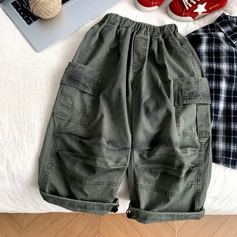 Male child laborer's spring and autumn casual pants