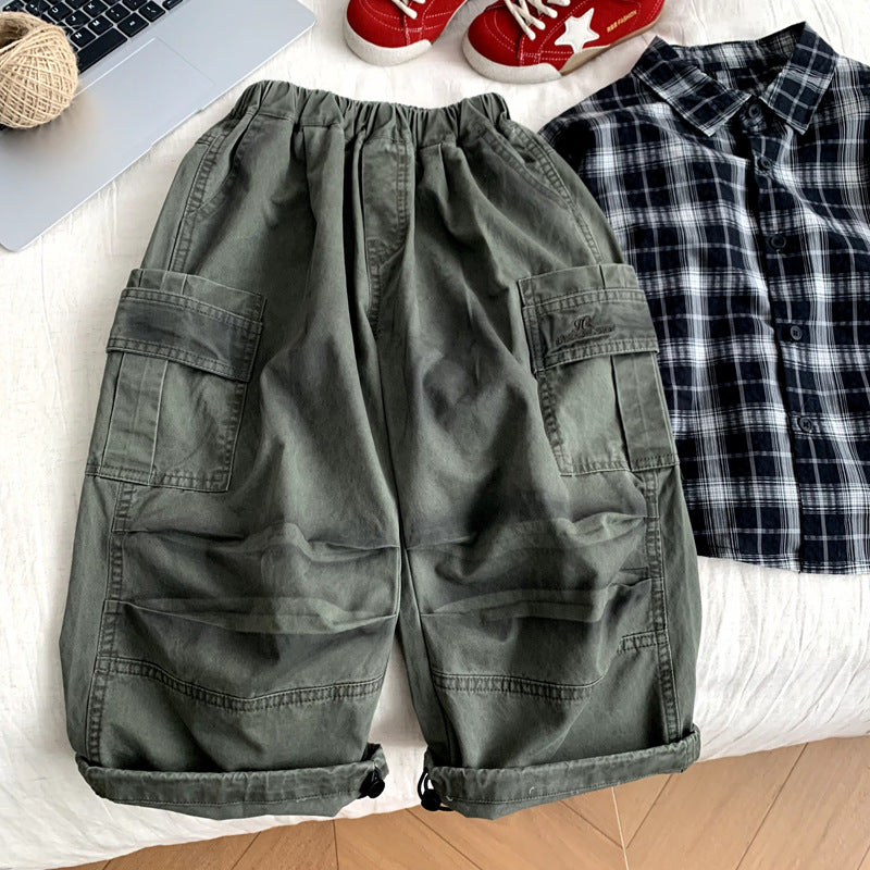 Male child laborer's spring and autumn casual pants